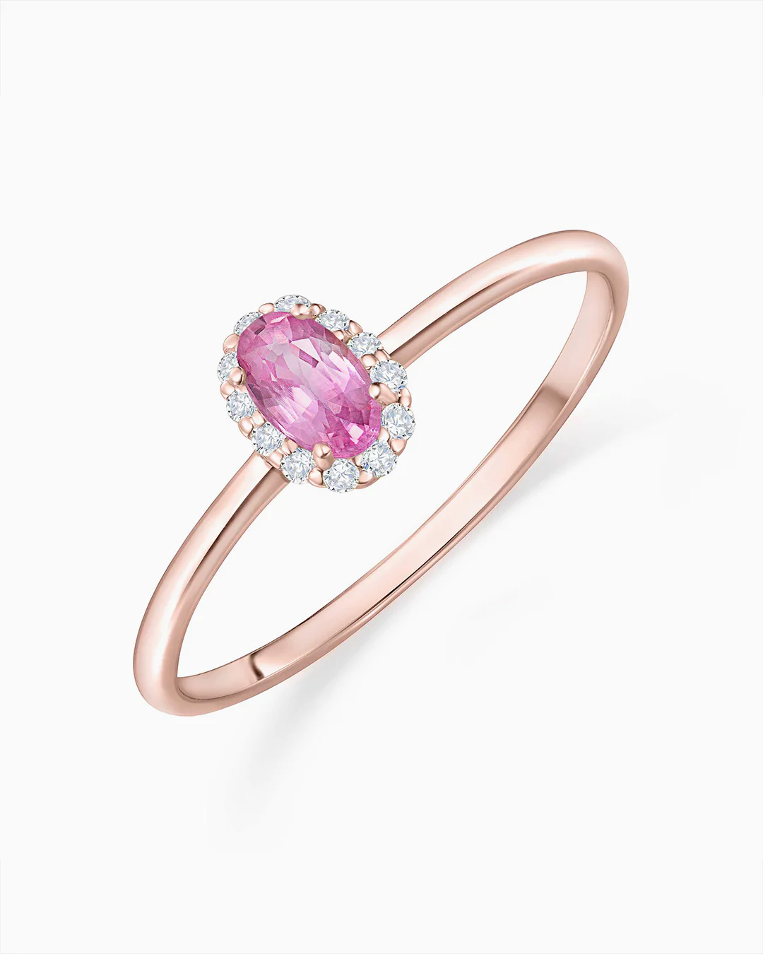 Sortija Nina de Zafiro Rosa y Diamantes en Oro Rosa de 18 Kt - Image 6