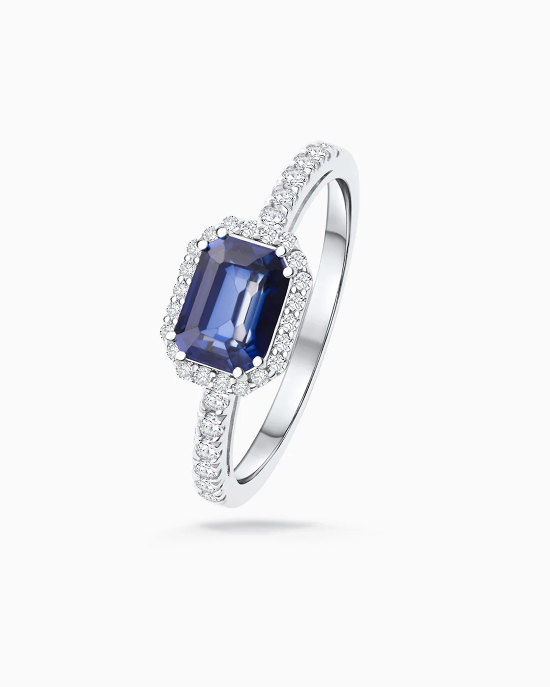 Sortija Octo Diamonds de Zafiro en Oro Blanco de 18 Kt - Image 6