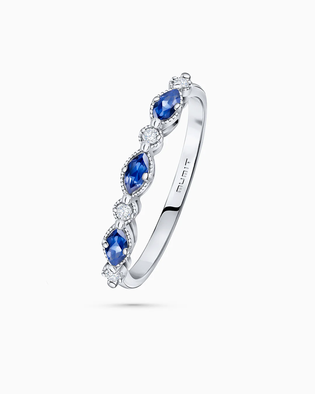 Sortija Ondine de Zafiros y Diamantes en Oro Blanco de 18 Kt - Image 4