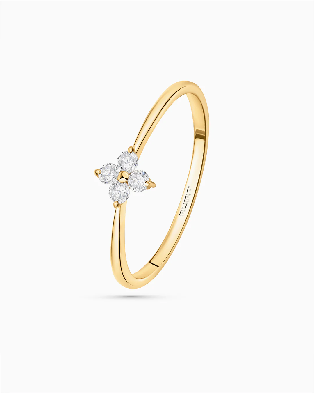 Sortija Petite Diamonds Cross en Oro Amarillo de 18 Kt - Image 4