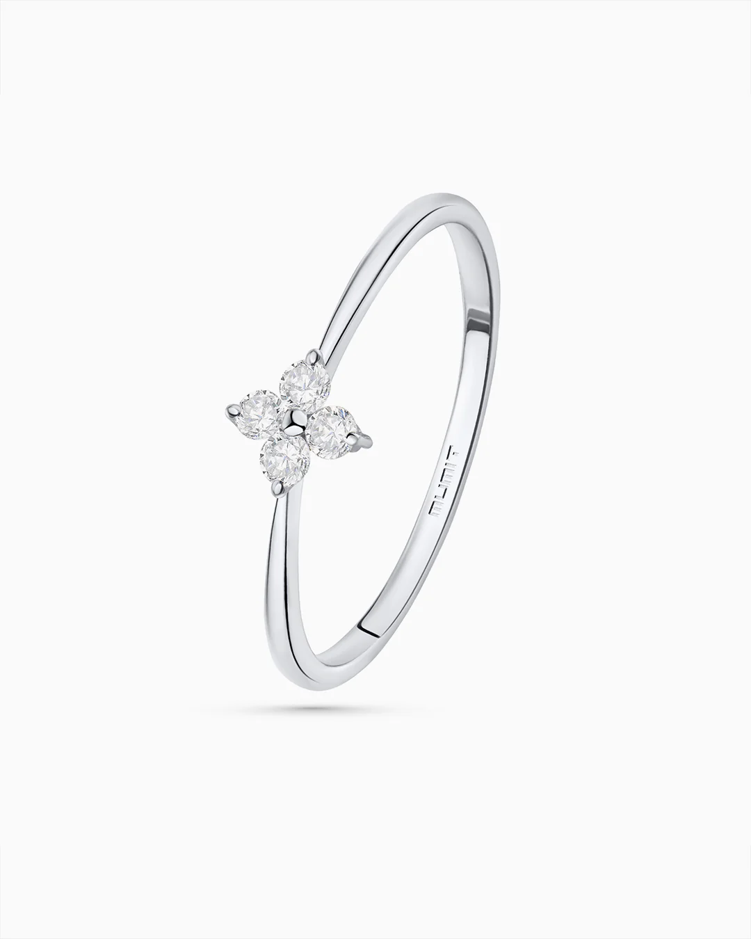 Sortija Petite Diamonds Cross en Oro Blanco de 18 Kt - Image 4