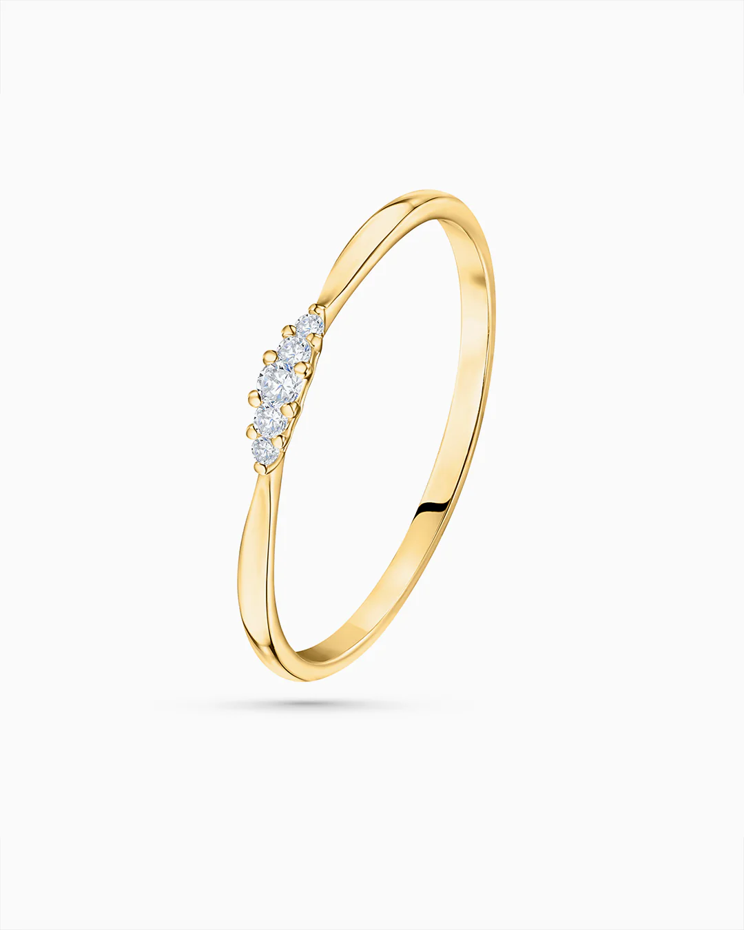 Sortija Petite Diamonds Wave en Oro Amarillo de 18 Kt - Image 3