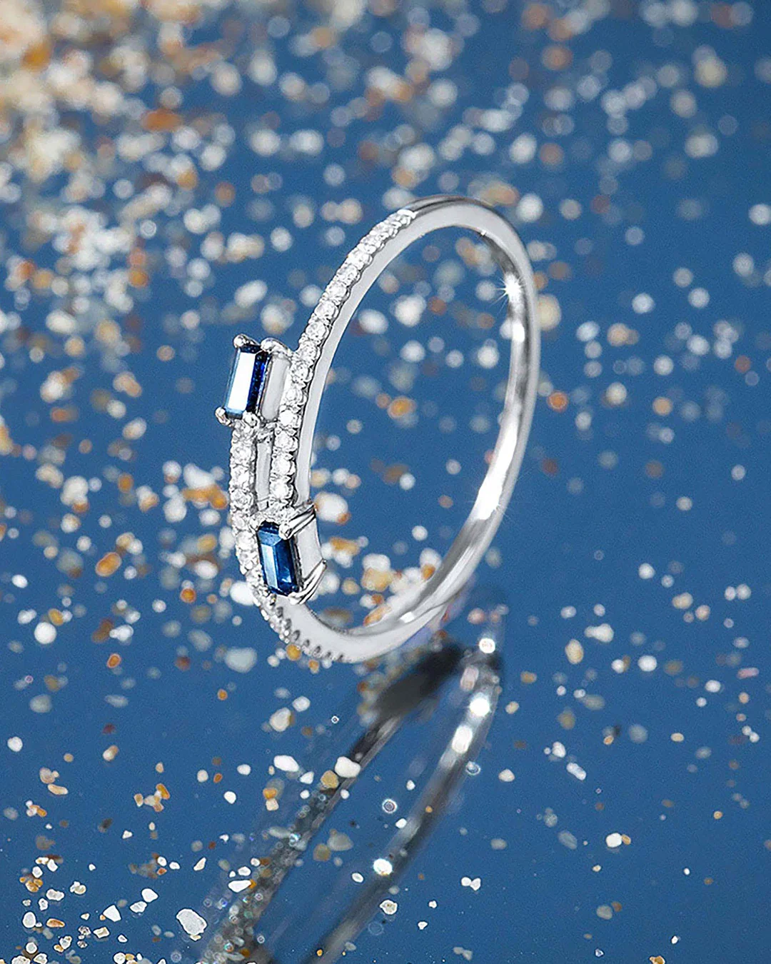 Sortija Petite Diamonds You & I Zafiros Diamantes Oro Blanco 18 Kt - Image 4