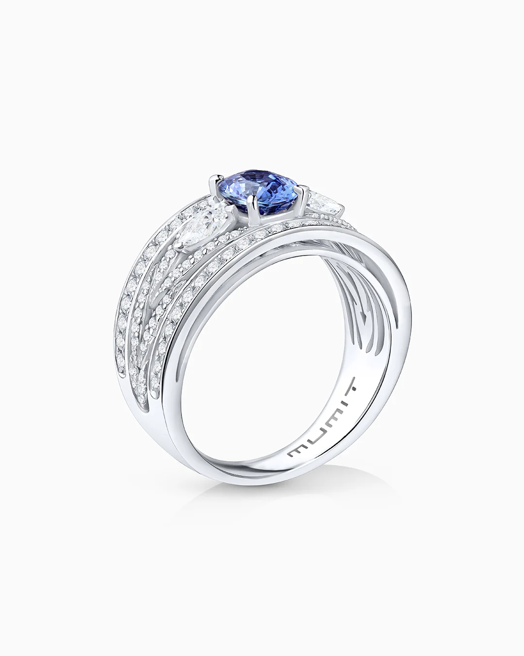 Sortija Queen of Ceylon de Zafiro y Diamantes en Oro Blanco de 18 Kt - Image 5