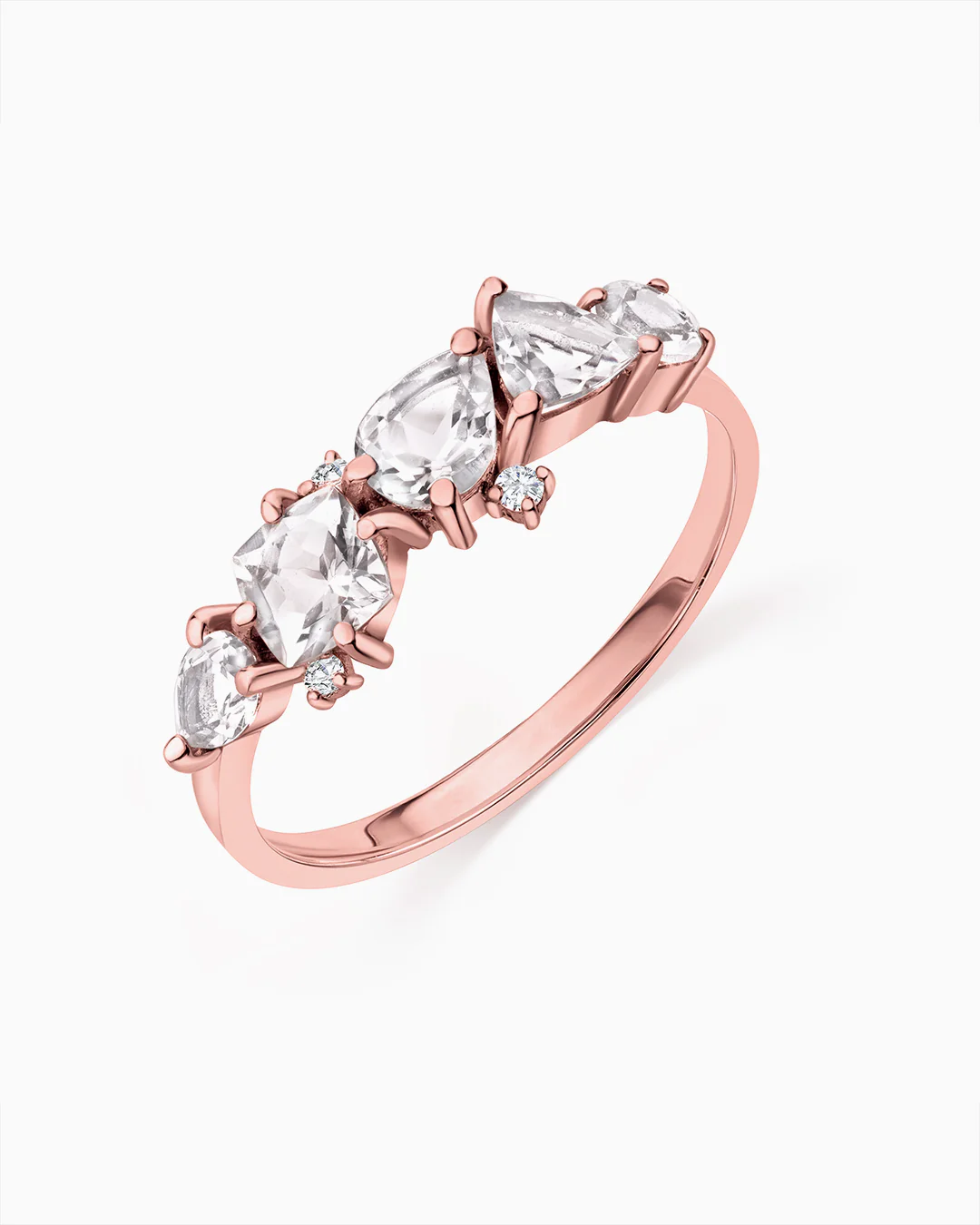 Sortija Radiant de Morganita y Diamantes en Oro Rosa de 18 Kt