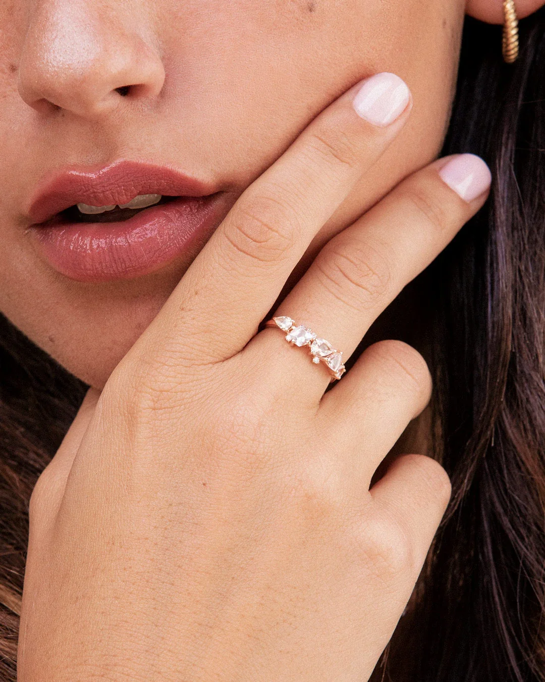 Sortija Radiant de Morganita y Diamantes en Oro Rosa de 18 Kt - Image 2