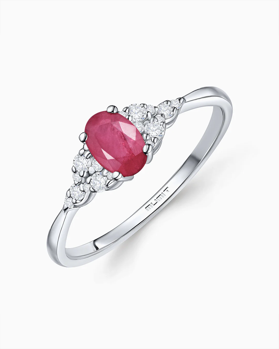 Sortija Red Jay de Rubí y Diamantes en Oro Blanco de 18 Kt - Image 4