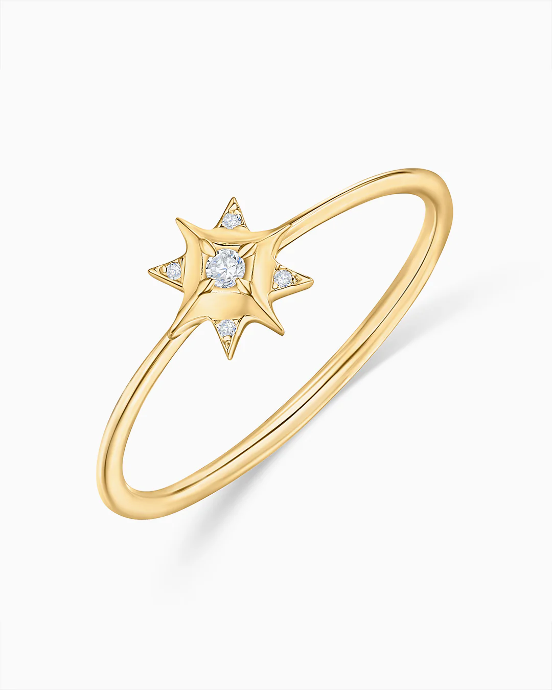 Sortija Rosa de los Vientos Mimosa en Oro Amarillo de 18 Kt