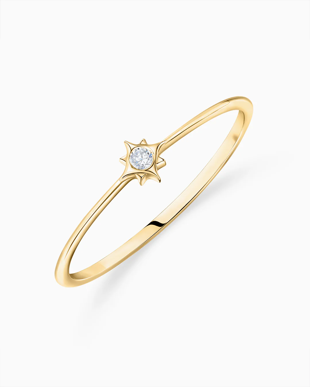 Sortija Rosa de los Vientos Petit de Diamante en Oro Amarillo de 18 Kt