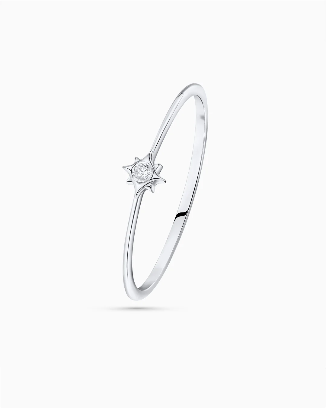 Sortija Rosa de los Vientos Petit de Diamante en Oro Blanco de 18 Kt - Image 4