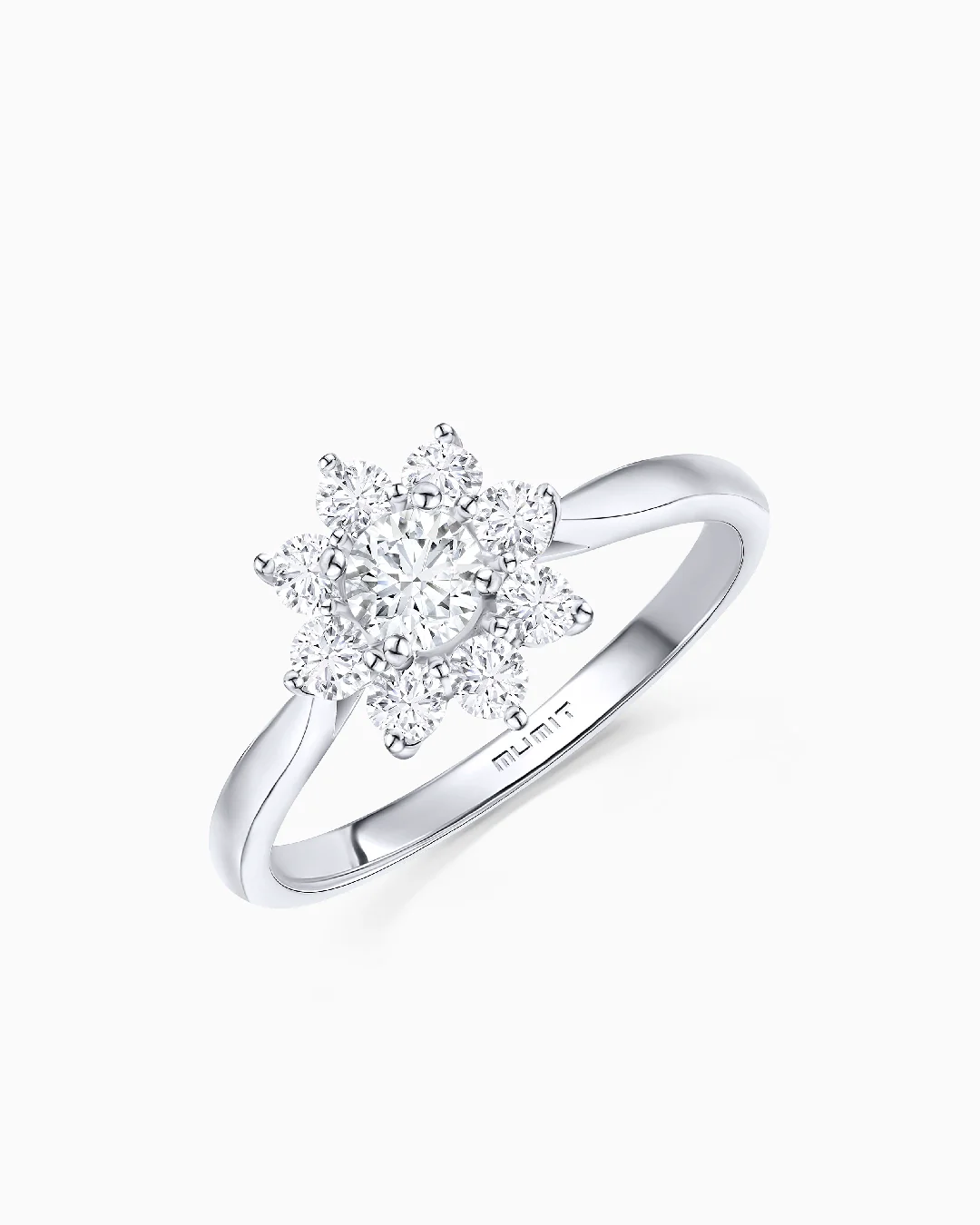 Sortija Rosette Solitaire de Diamantes 0,75 Cts. en Oro Blanco de 18 Kt - Image 3