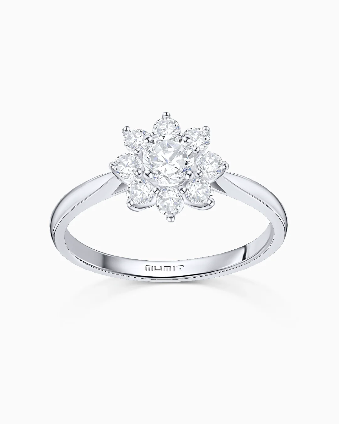 Sortija Rosette Solitaire de Diamantes 0,75 Cts. en Oro Blanco de 18 Kt - Image 4