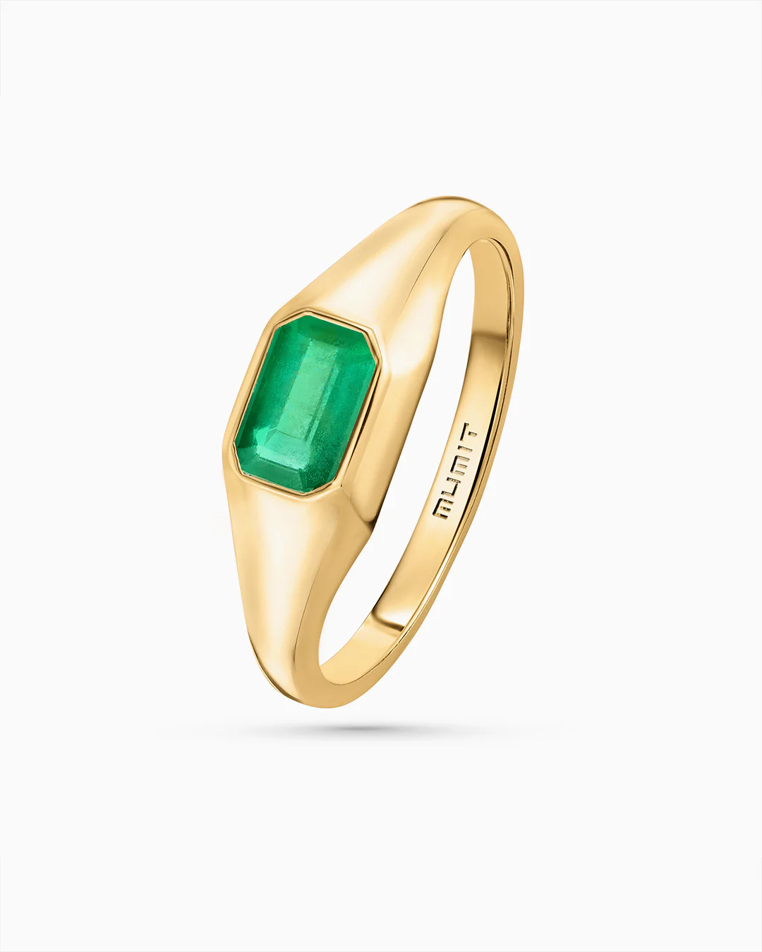 Sortija Sello Amar de Esmeralda en Oro Amarillo de 18 Kt - Image 3