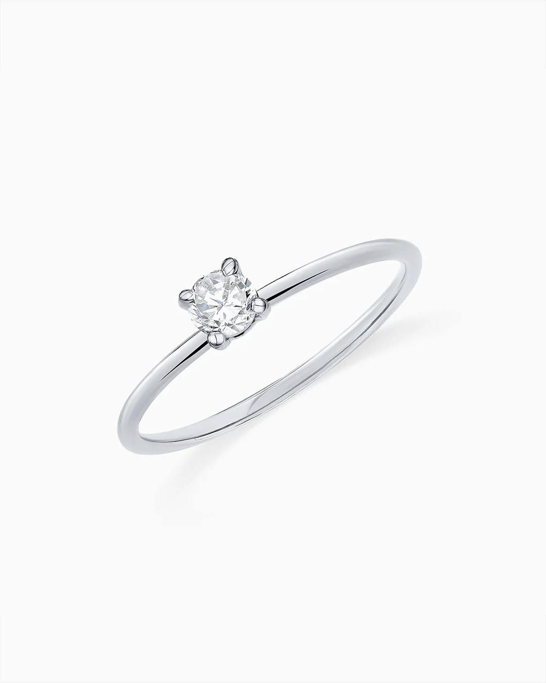 Sortija Slim B. de Diamante en Oro Blanco de 18 Kt