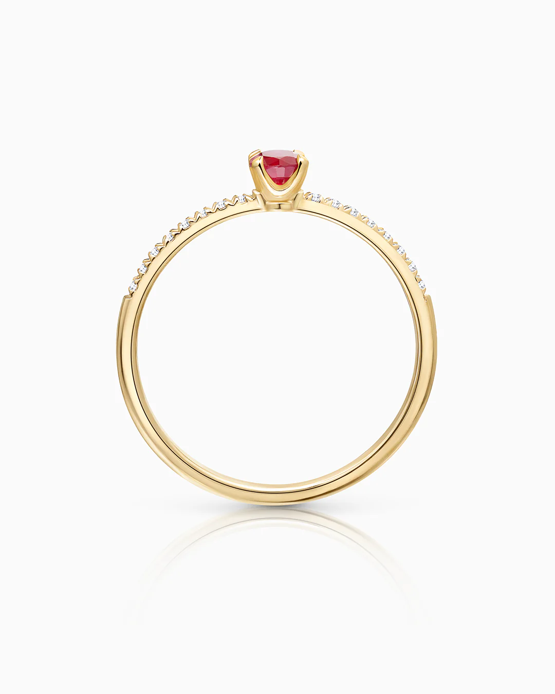 Sortija Sylvie de Rubí y Diamantes en Oro Amarillo de 18 Kt - Image 4