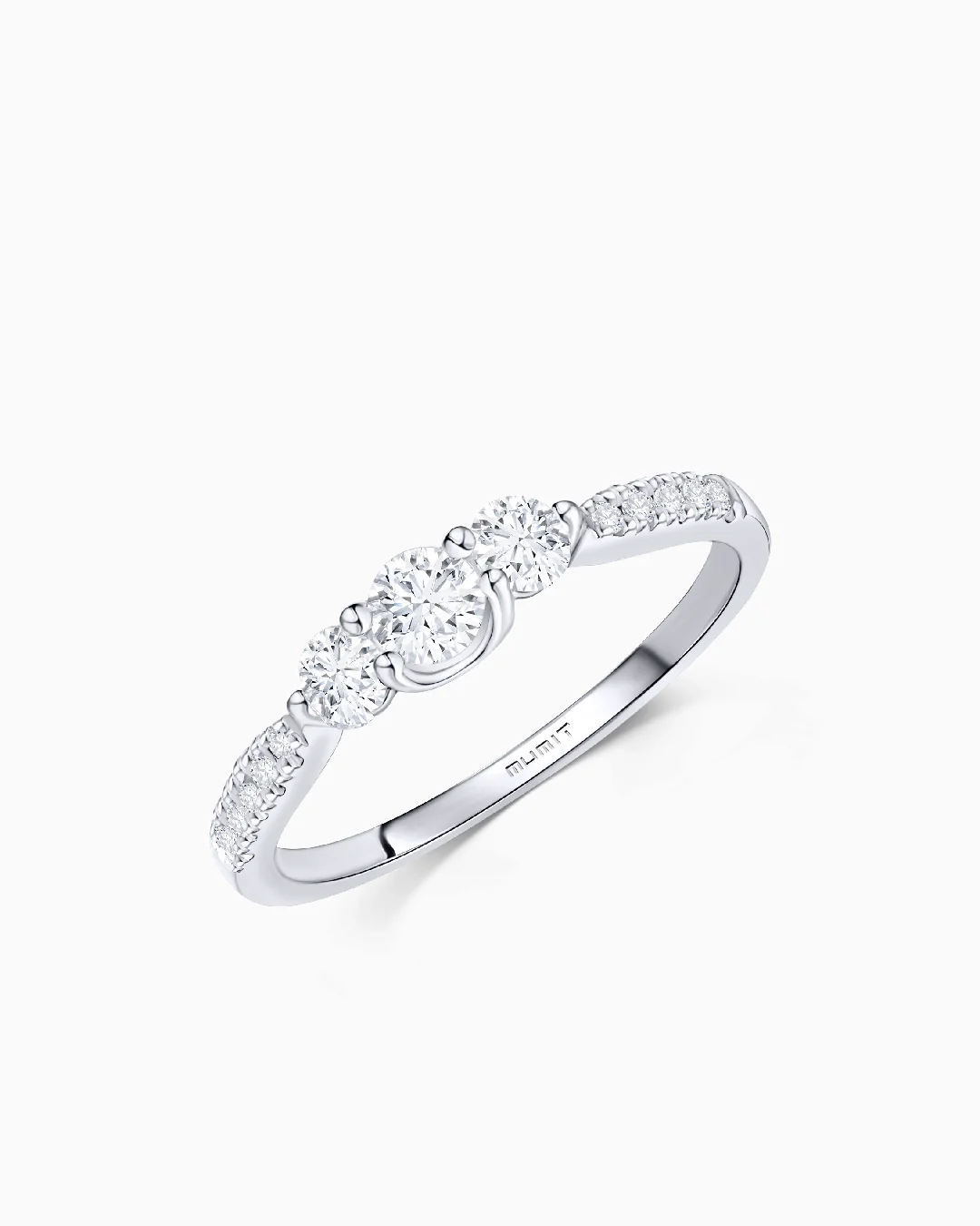 Sortija Tressa Pavé de Diamantes 0,55 Cts. en Oro Blanco de 18 Kt - Image 3
