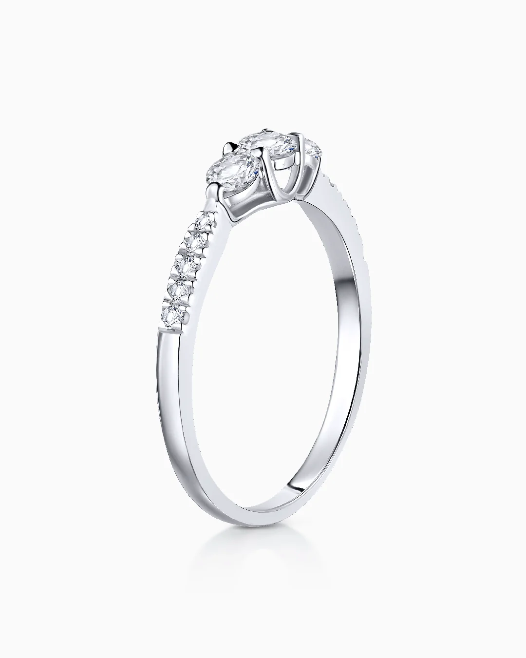 Sortija Tressa Pavé de Diamantes 0,55 Cts. en Oro Blanco de 18 Kt - Image 4