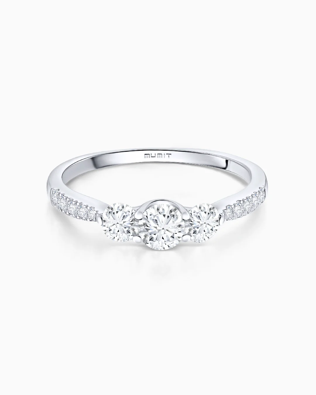 Sortija Tressa Pavé de Diamantes 0,80 Cts. en Oro Blanco de 18 Kt