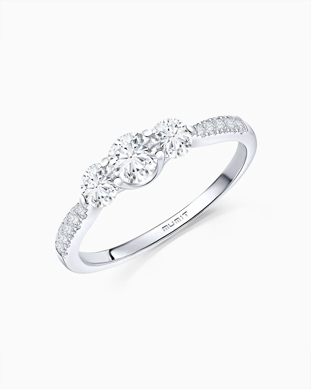 Sortija Tressa Pavé de Diamantes 0,80 Cts. en Oro Blanco de 18 Kt - Image 3