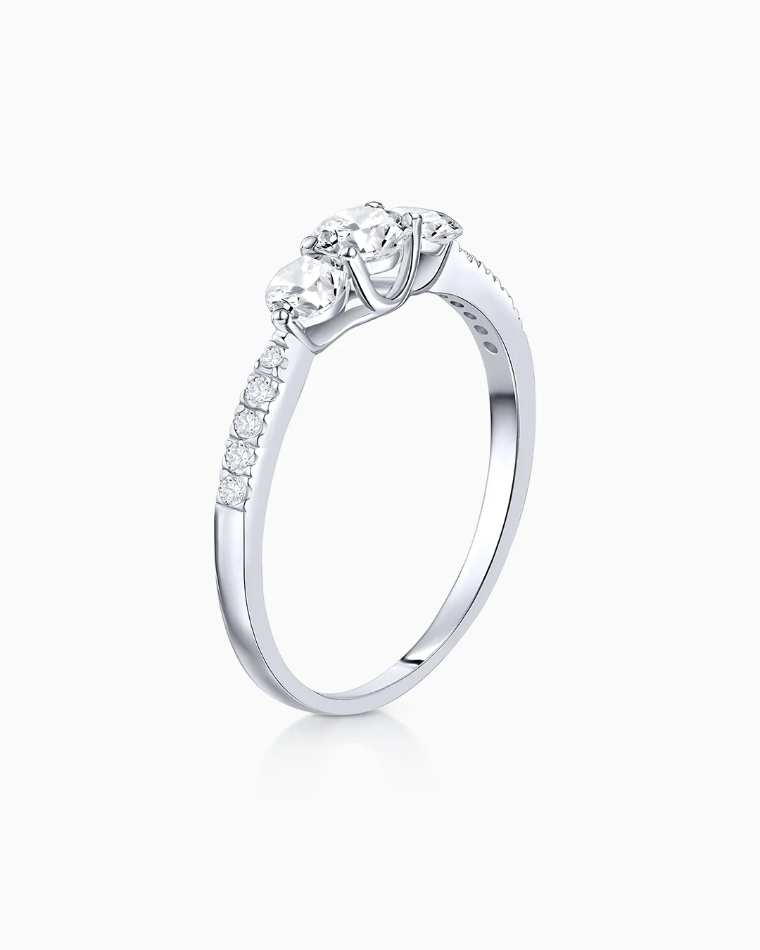 Sortija Tressa Pavé de Diamantes 0,80 Cts. en Oro Blanco de 18 Kt - Image 4