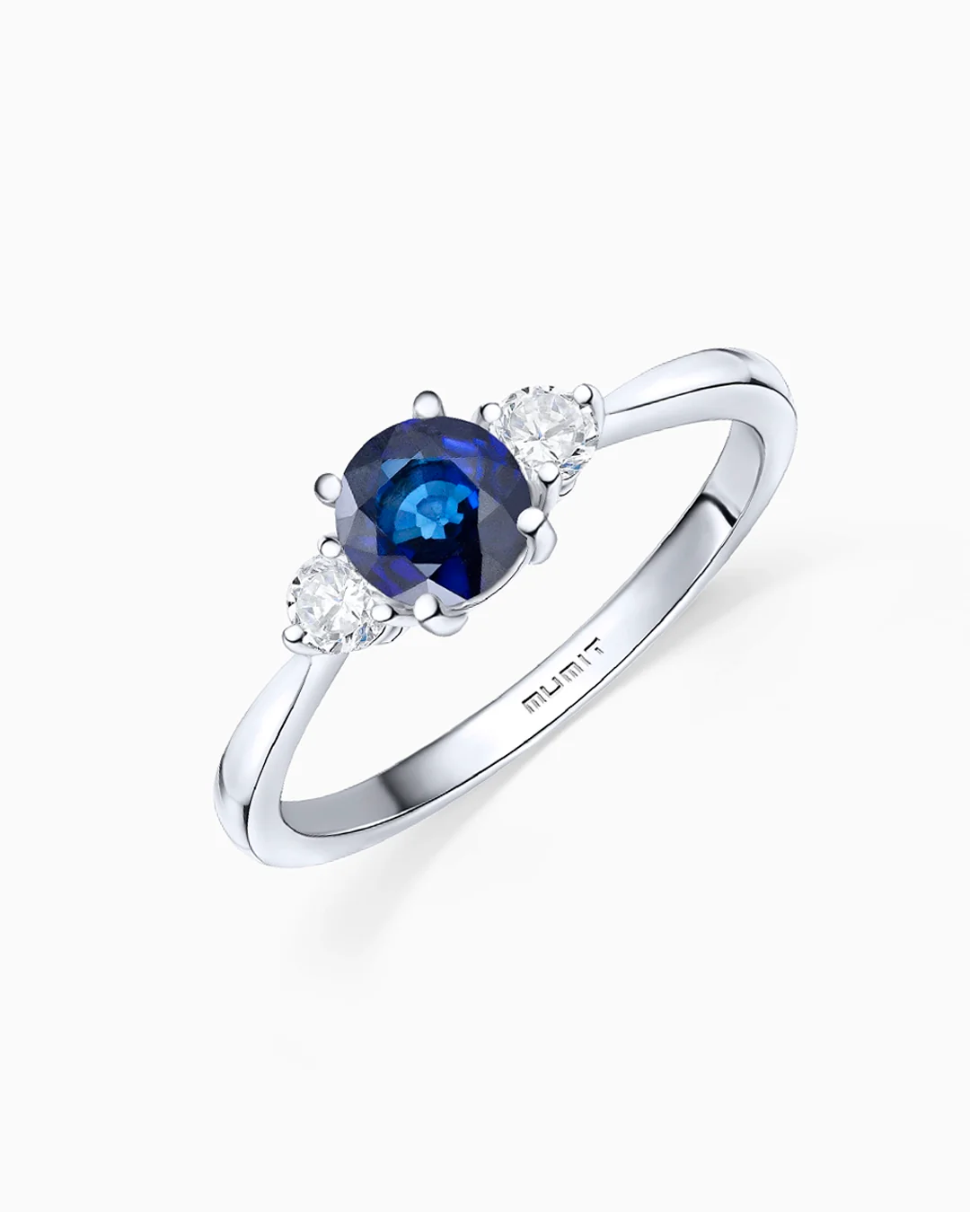 Sortija Tressa de Zafiro y Diamantes en Oro Blanco de 18 Kt - Image 4