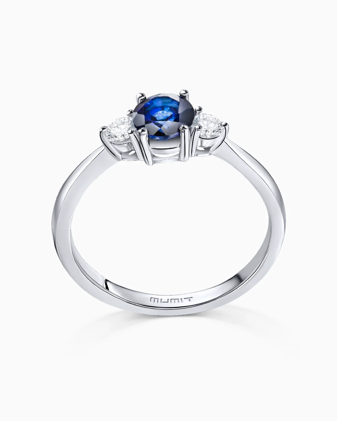 Sortija Tressa de Zafiro y Diamantes en Oro Blanco de 18 Kt - Image 5