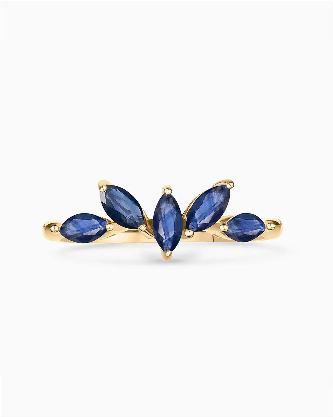 Sortija Tri-Marquise Zafiro en Oro Amarillo de 18 Kt - Image 4