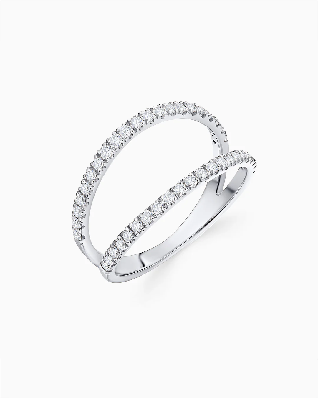 Sortija Twin Diamonds en Oro Blanco de 18 Kt