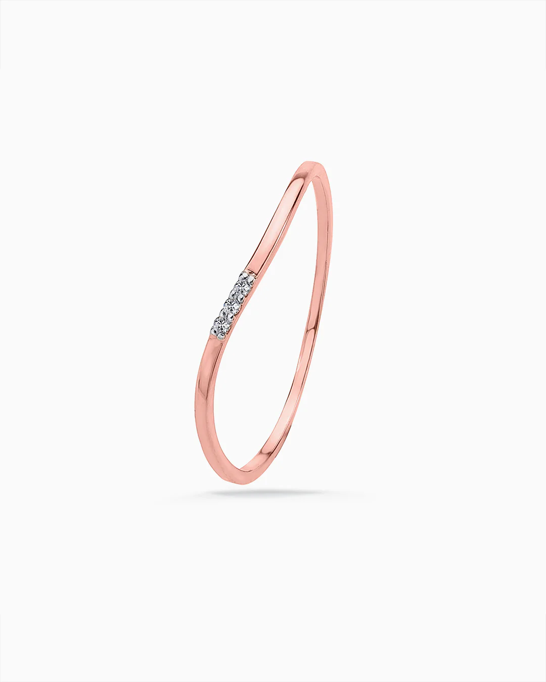 Sortija Wave de Diamantes en Oro Rosa de 18 Kt - Image 4