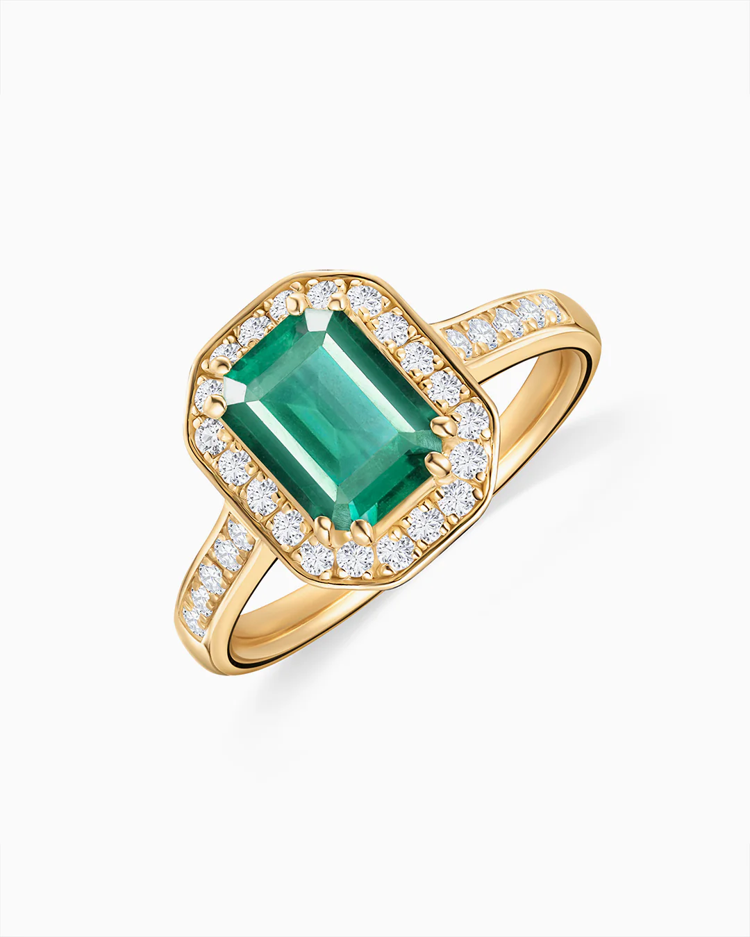 Sortija Windsor de Esmeralda y Diamantes en Oro Amarillo de 18 Kt - Image 4
